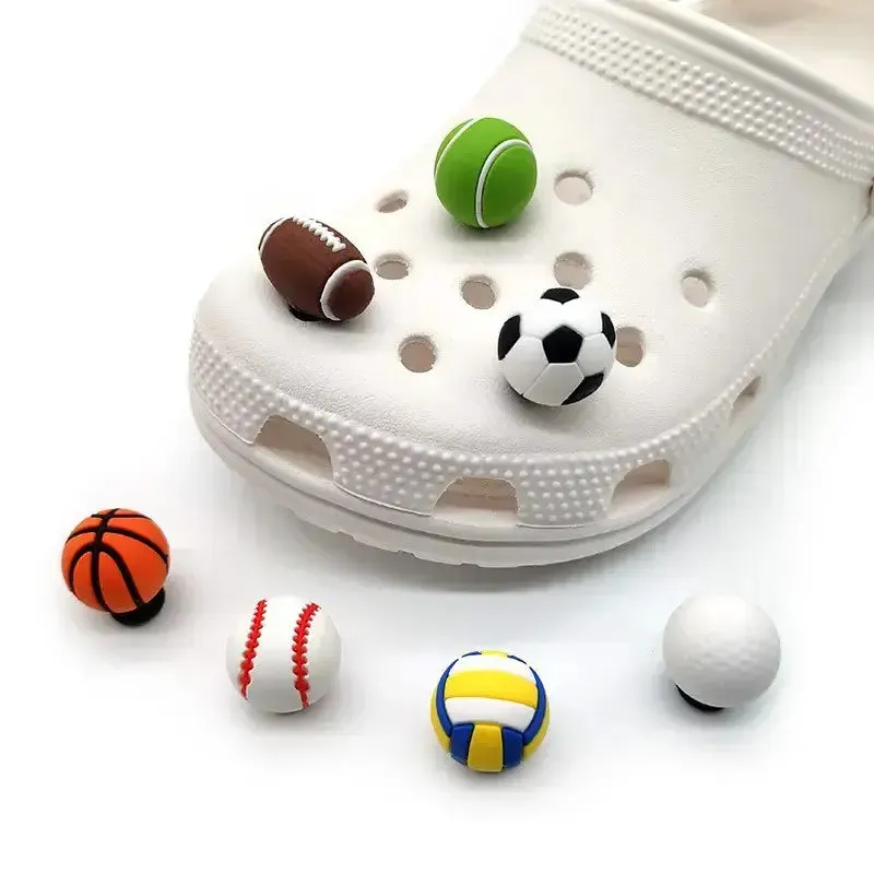 3D Basketball orange stripe shoe charm