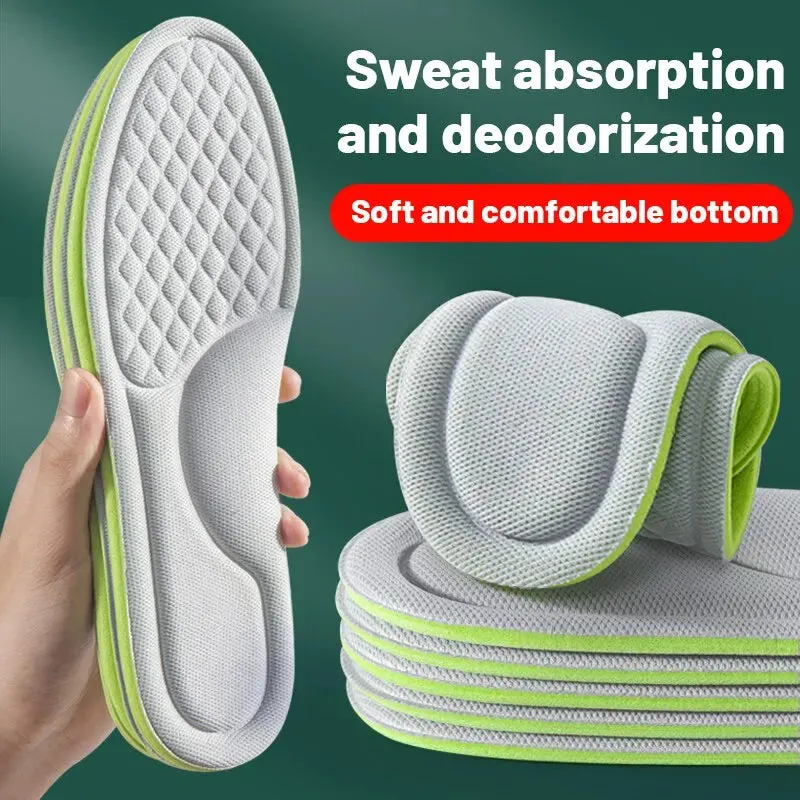 5D Shock-Absorbing Sports Insoles – Soft, Breathable, Deodorizing Shoe Inserts for Men & Women