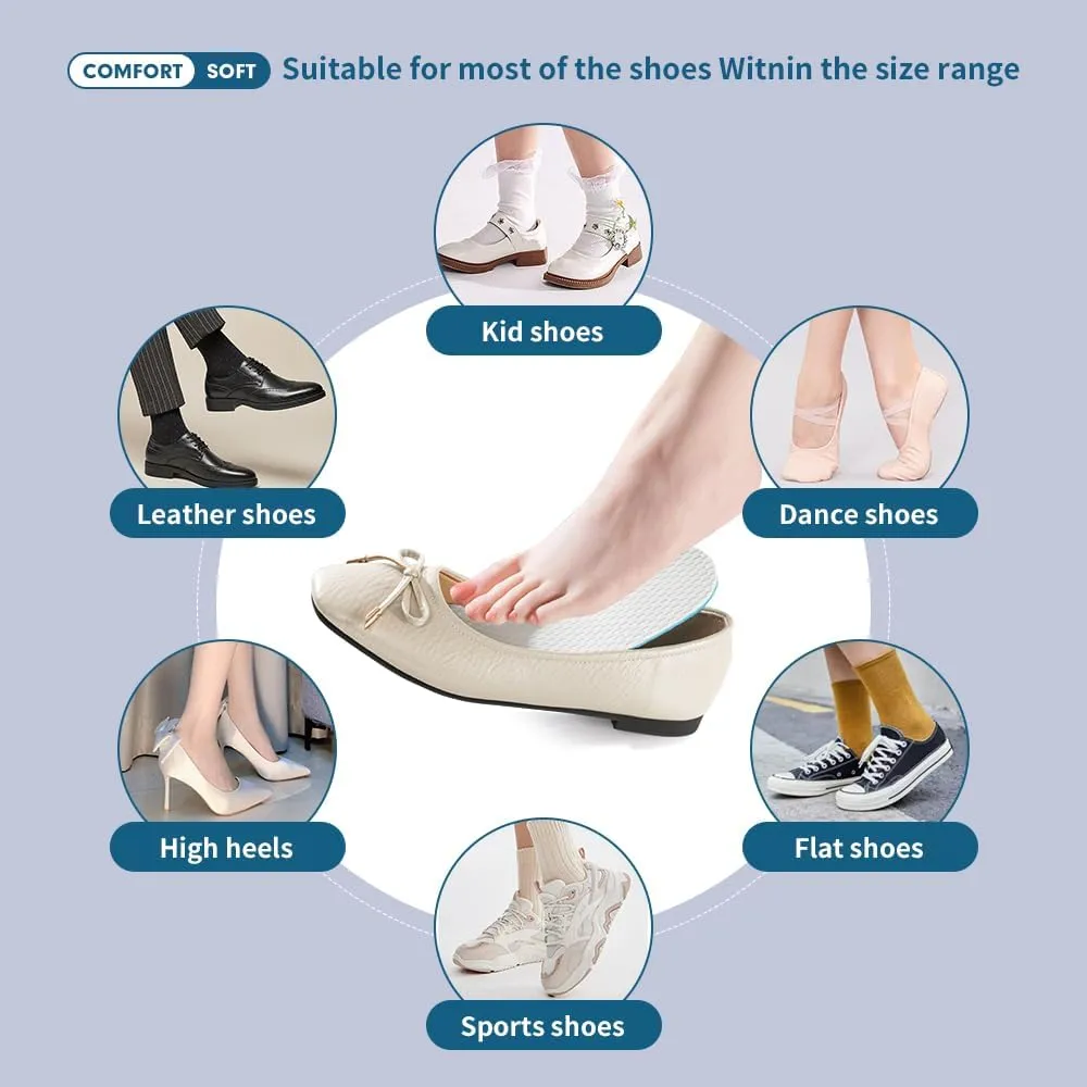 6 Pairs Thin Shoe Inserts,Breathable Insoles ice Cool Sponge Shoe pad Three-Layer Latex Soft Men and Women Sports Replacement Insole 3mm