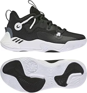 adidas Harden Stepback 3 Basketball Shoe, Core Black/White/Core Black, 12 US Unisex Little Kid