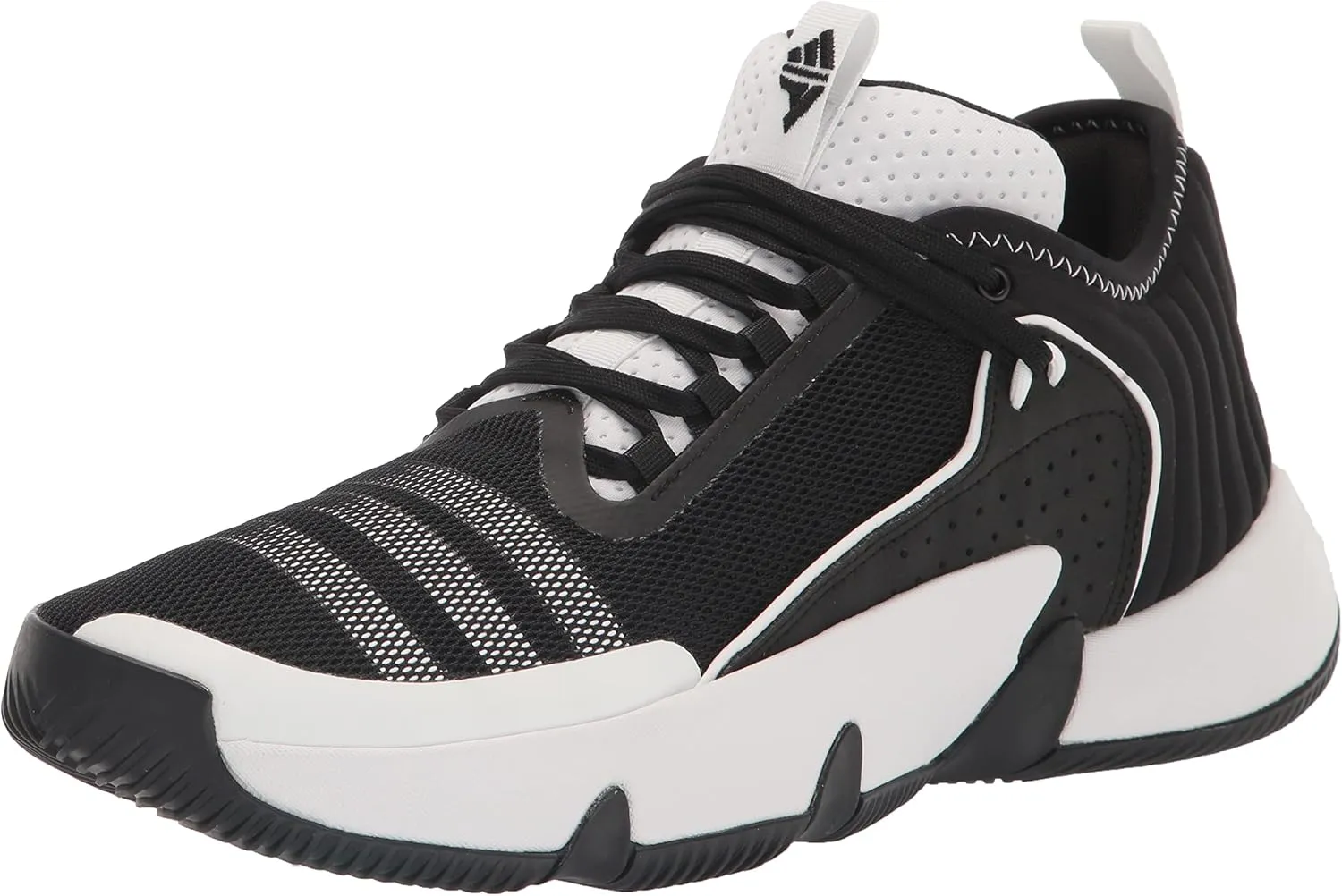 adidas Unisex Trae Unlimited Basketball Shoe, Black/White/Lucid Blue, 7.5 US Men