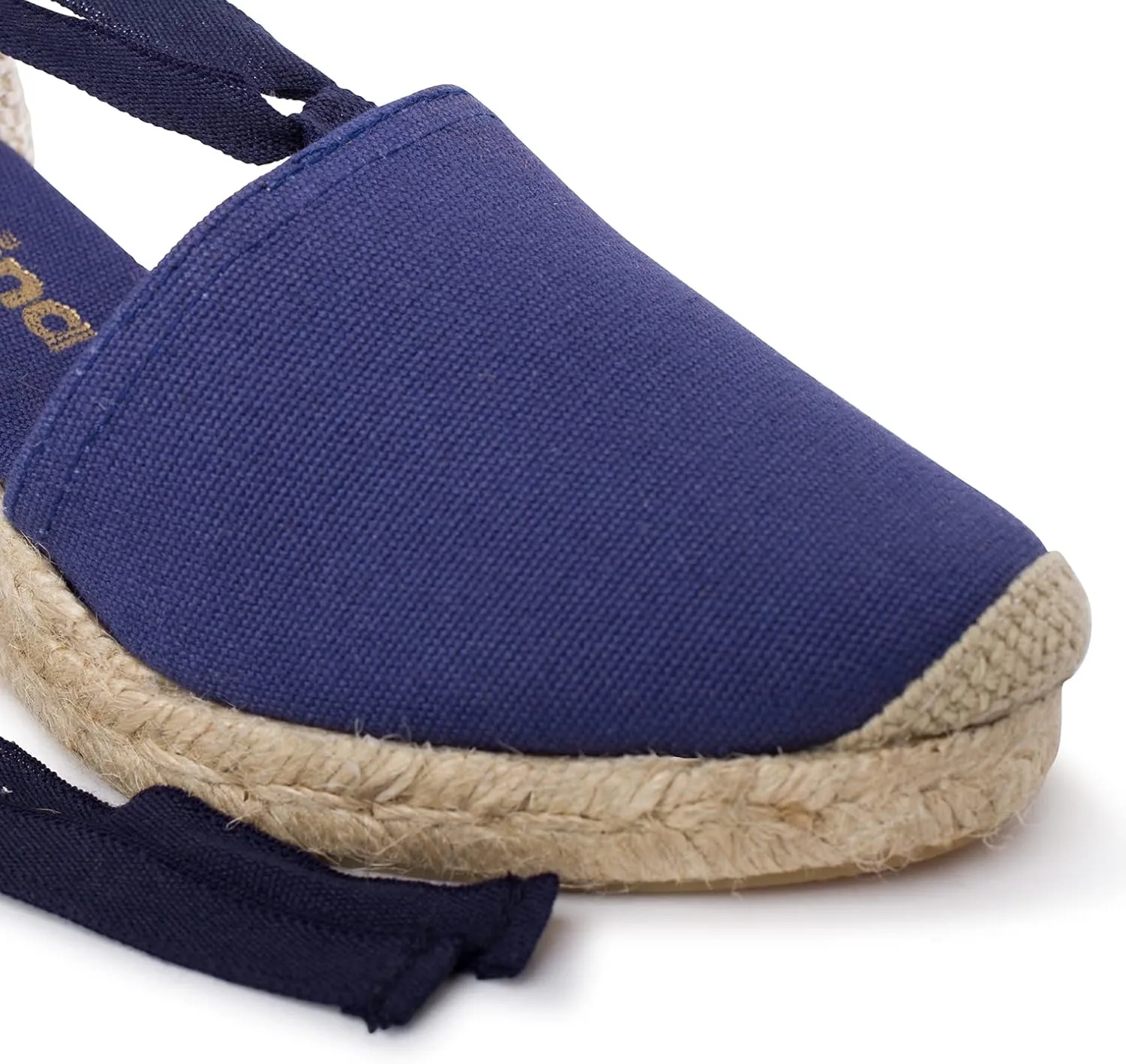 Almanera Authentic Spanish Espadrille Wedge Sandals for Women - Sustainable, Eco Friendly, Vegan Shoes. Classic Style, Organic Cotton Canvas Upper, Comfy Insole, Jute Midsole, Rubber Sole. Made in Spain