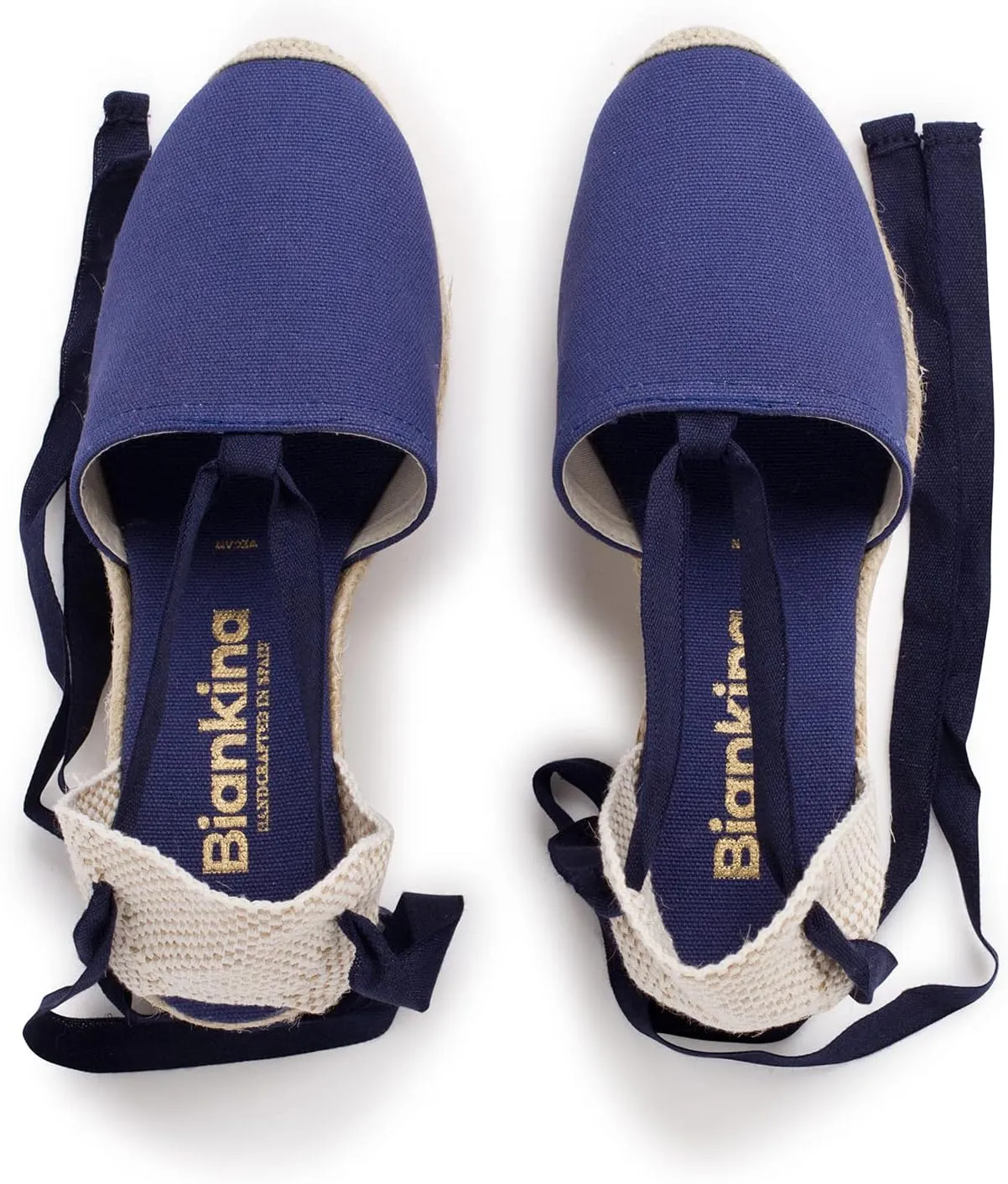 Almanera Authentic Spanish Espadrille Wedge Sandals for Women - Sustainable, Eco Friendly, Vegan Shoes. Classic Style, Organic Cotton Canvas Upper, Comfy Insole, Jute Midsole, Rubber Sole. Made in Spain