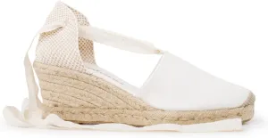 Almanera Authentic Spanish Espadrille Wedge Sandals for Women - Sustainable, Eco Friendly, Vegan Shoes. Classic Style, Organic Cotton Canvas Upper, Comfy Insole, Jute Midsole, Rubber Sole. Made in Spain