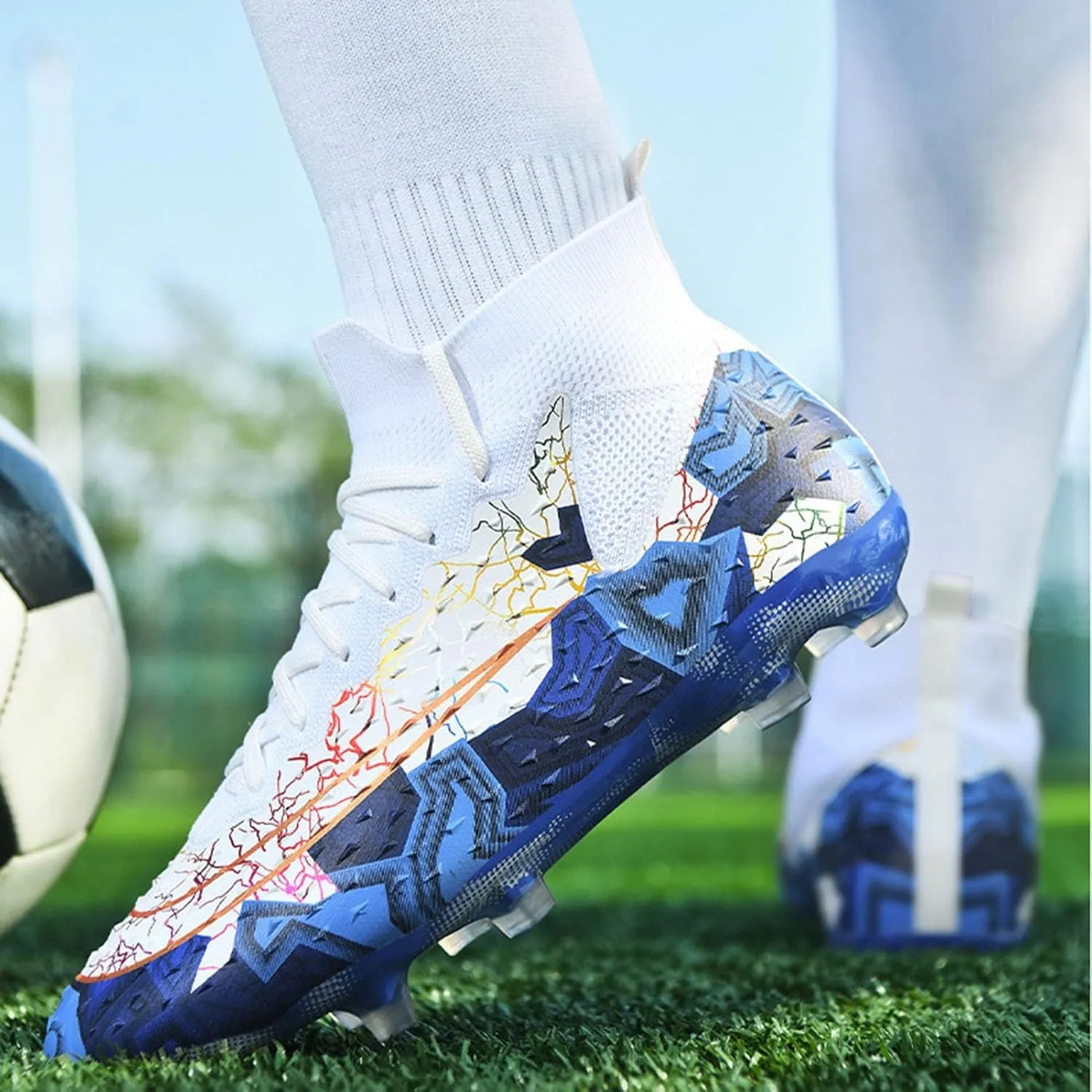 American Football Cleats,Lightweight High-Top,Adult Soccer Cleats,Breathable,Mens Football Cleats,Athletic for Indoor and Outdoor Sports Unisex