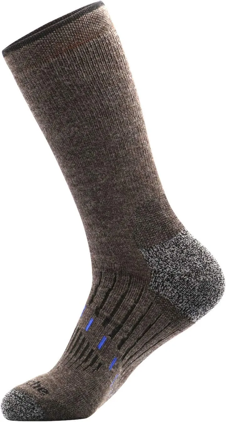 Avalanche Men's Quick Drying Merino Wool Blend Crew Socks With Arch Support 2-Pack
