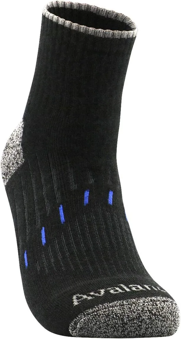 Avalanche Men's Quick Drying Merino Wool Blend Quarter Socks With Arch Support 2-Pack