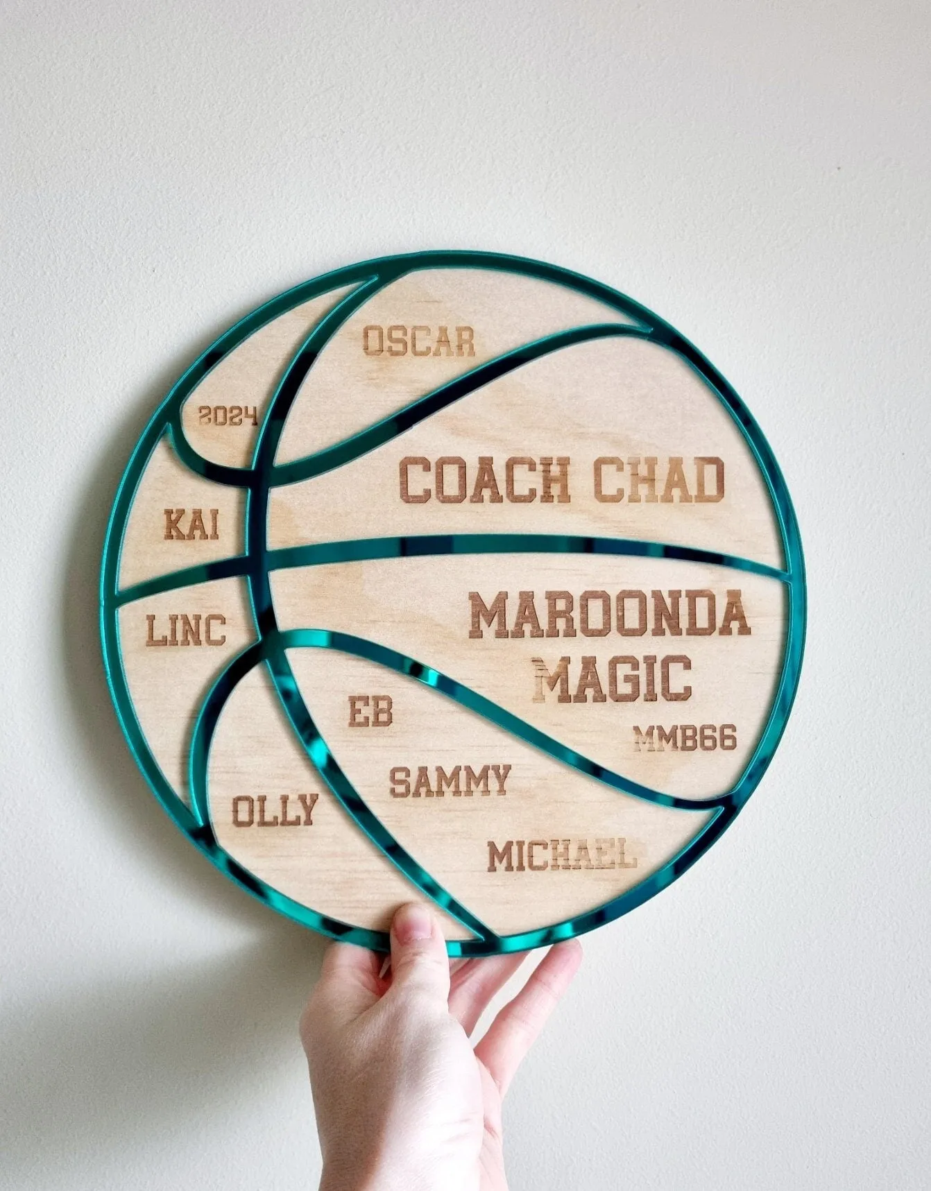 Basketball Coach & Team Gift Set – Personalised Plaque & Shoe Tags