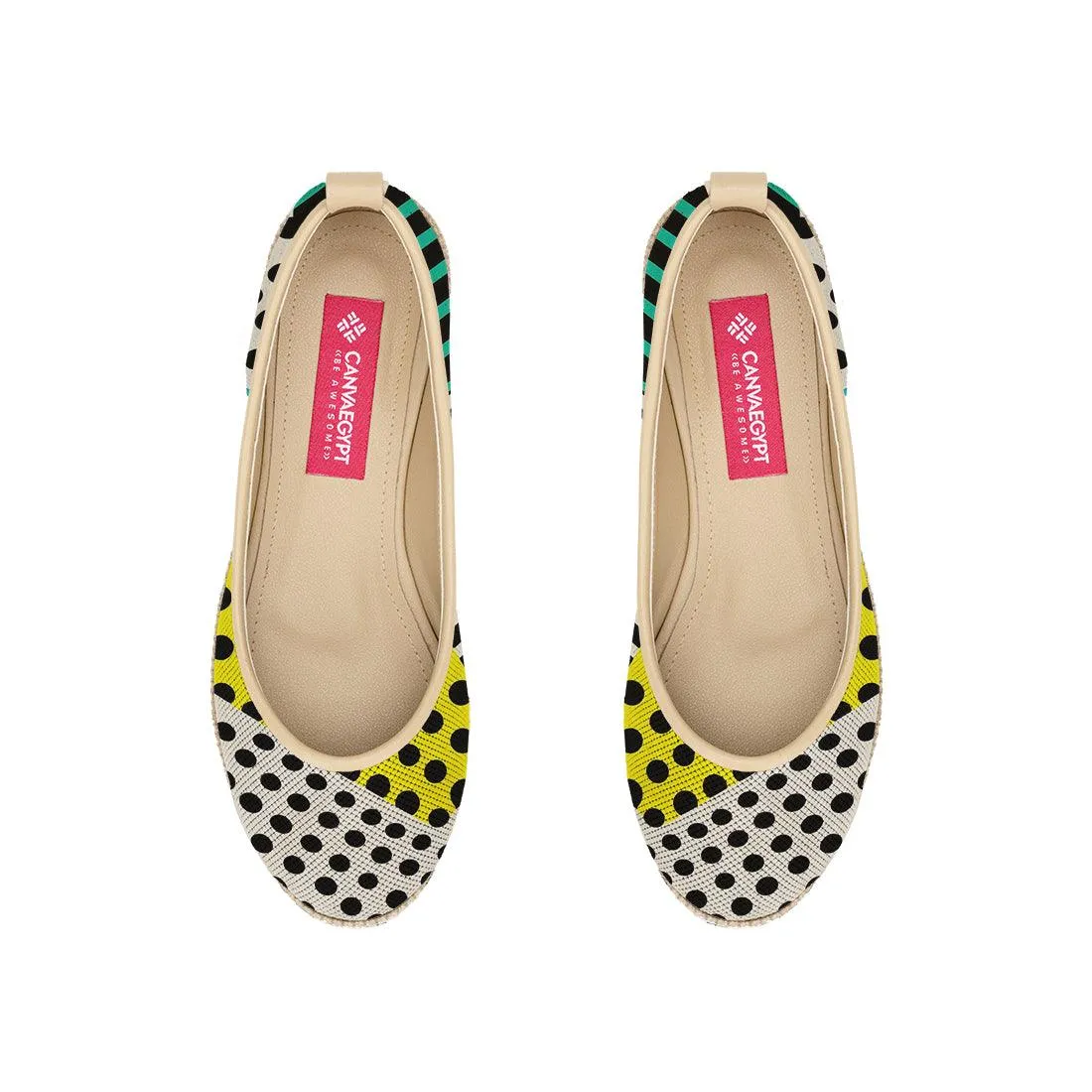 Beige Voyage Round Toe Dotted