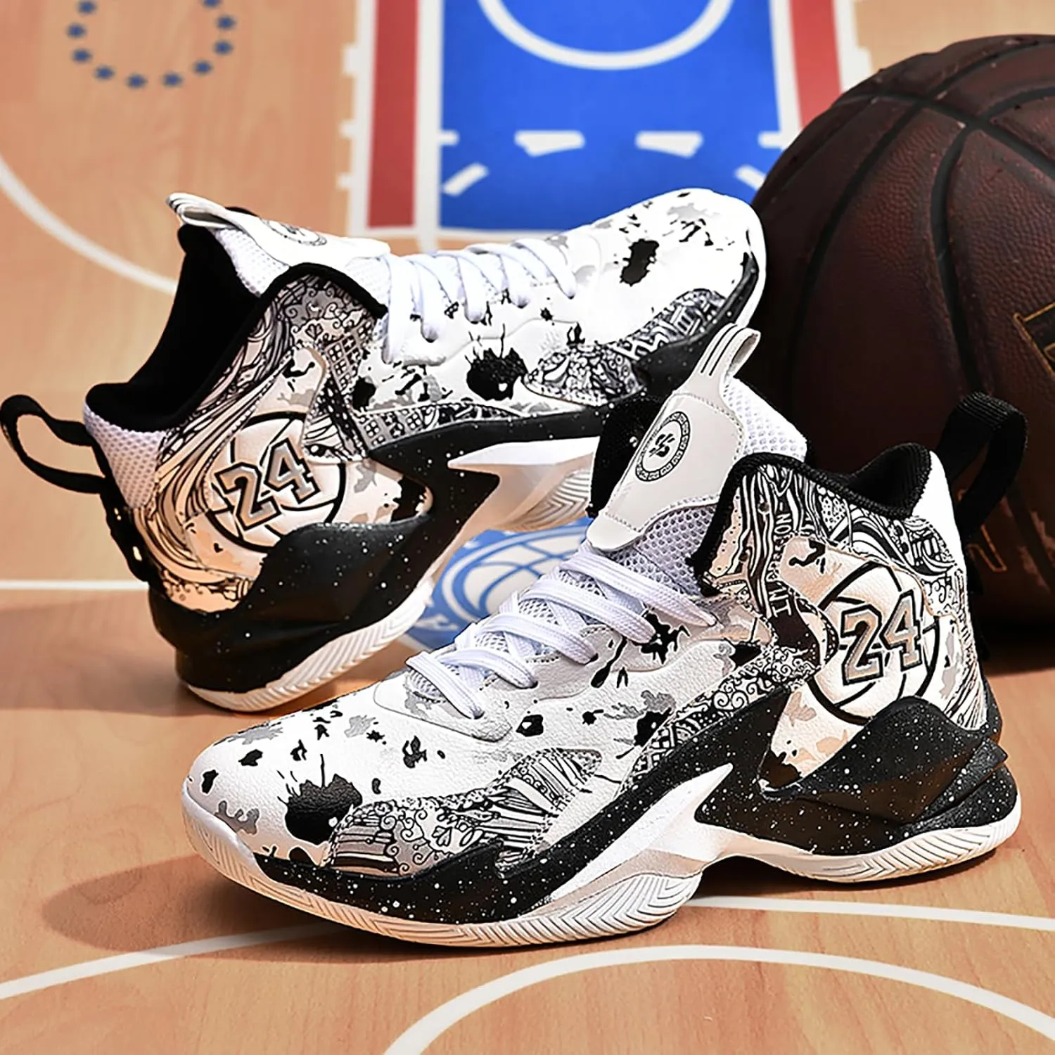 Boys Basketball Shoes Breathable Indoor Athletic Shoes Youth Outdoor Fashion Sneakers Comfortable Basketball Shoes for Girls