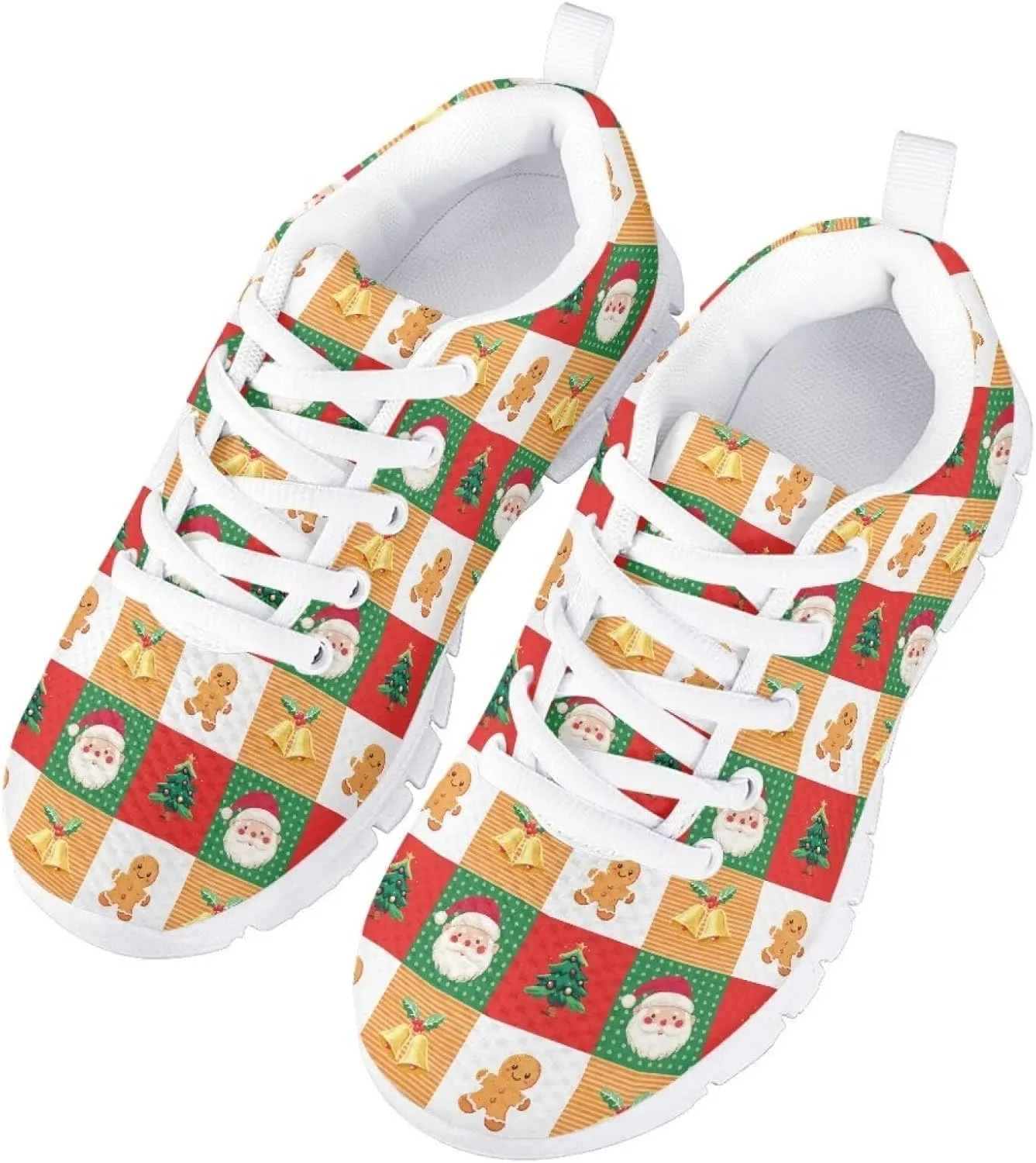 Boys Girls Christmas Mesh Sneaker Non Slip Breathable Sports Running Tennis Shoe Lace-up Casual Walking Shoe US11-5