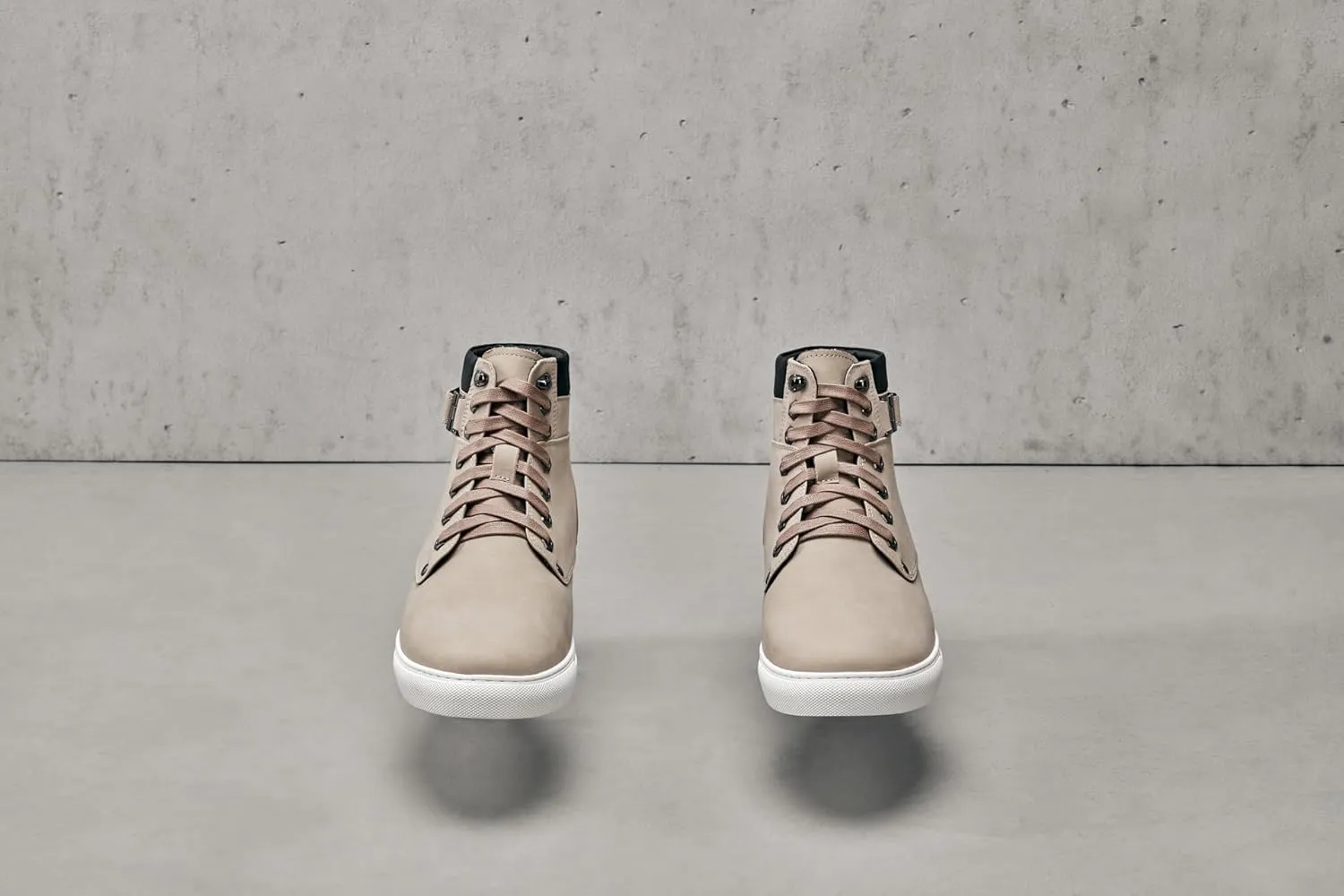 CALTO Men's Invisible Height Increasing Elevator Shoes - Taupe Nubuck Leather Lace-up Fashion Sneakers - 2.6 Inches Taller - T53122 - Size 10 D(M) US