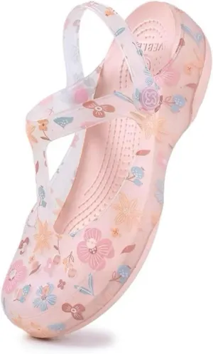 Cave shoes: women wear beach shoes in summer, jelly, thick soles, breathable, seaside printed toe slippers