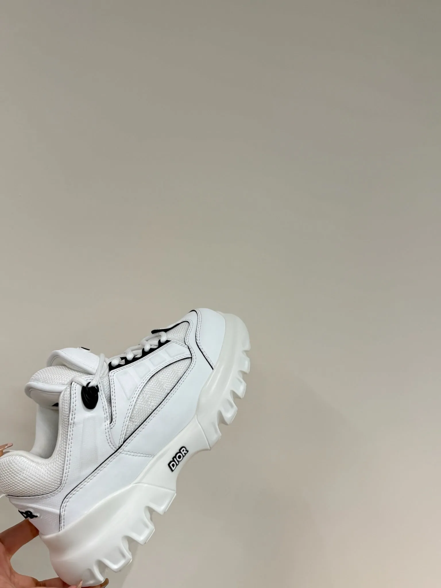 CD Sneaker In White Calfskin And Mesh Fabric 109256