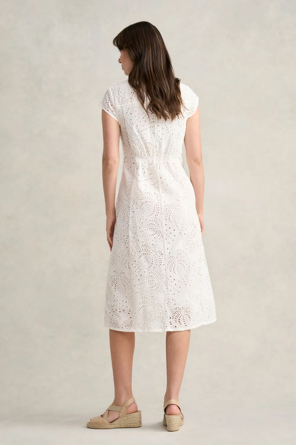 Cotton Broderie Dress - White