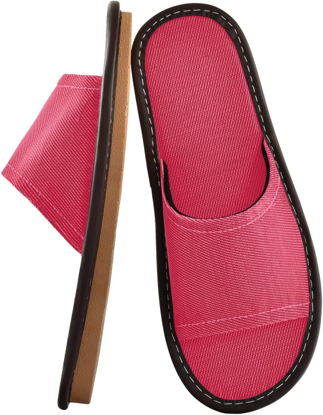Crimson Red Bathroom Slippers for Men Women Indoor Portable Non-Slip Open Toe Home Shoes for Pool,
