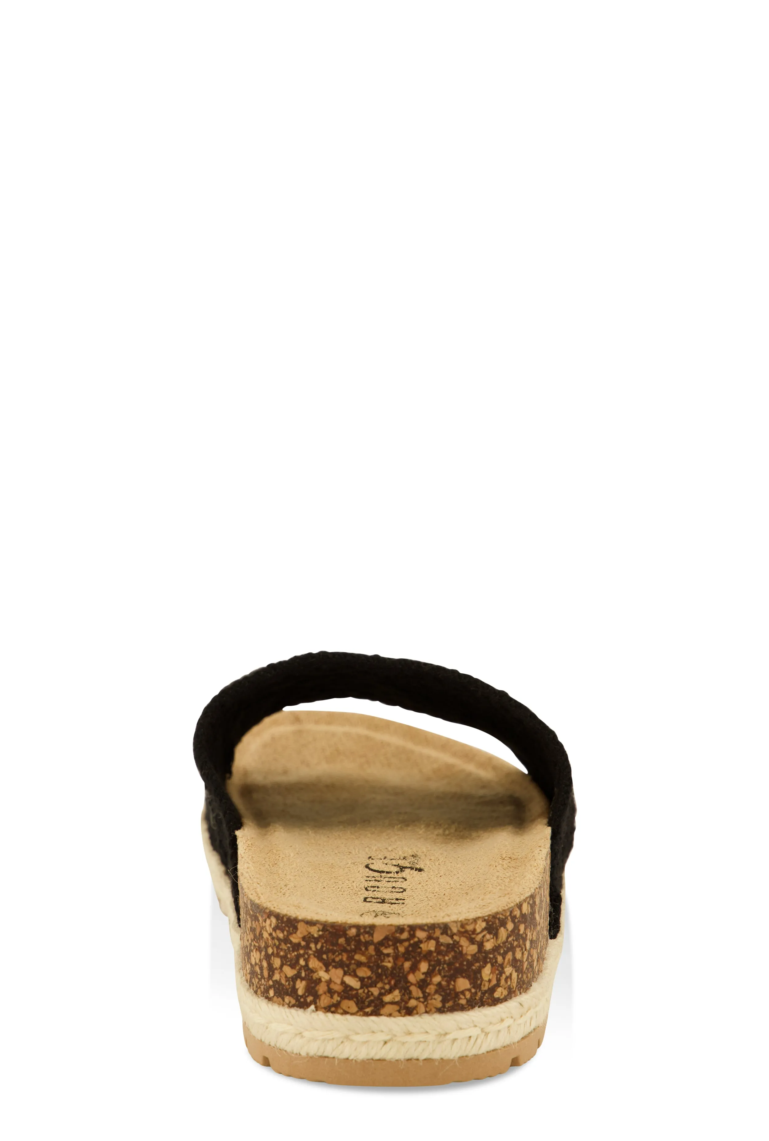 Crochet Band Low Platform Slide Sandals