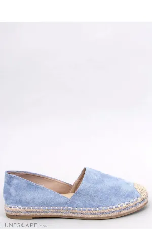 Dusty Blue Eco-Suede Round Toe Women's D'Orsay Espadrille Flats