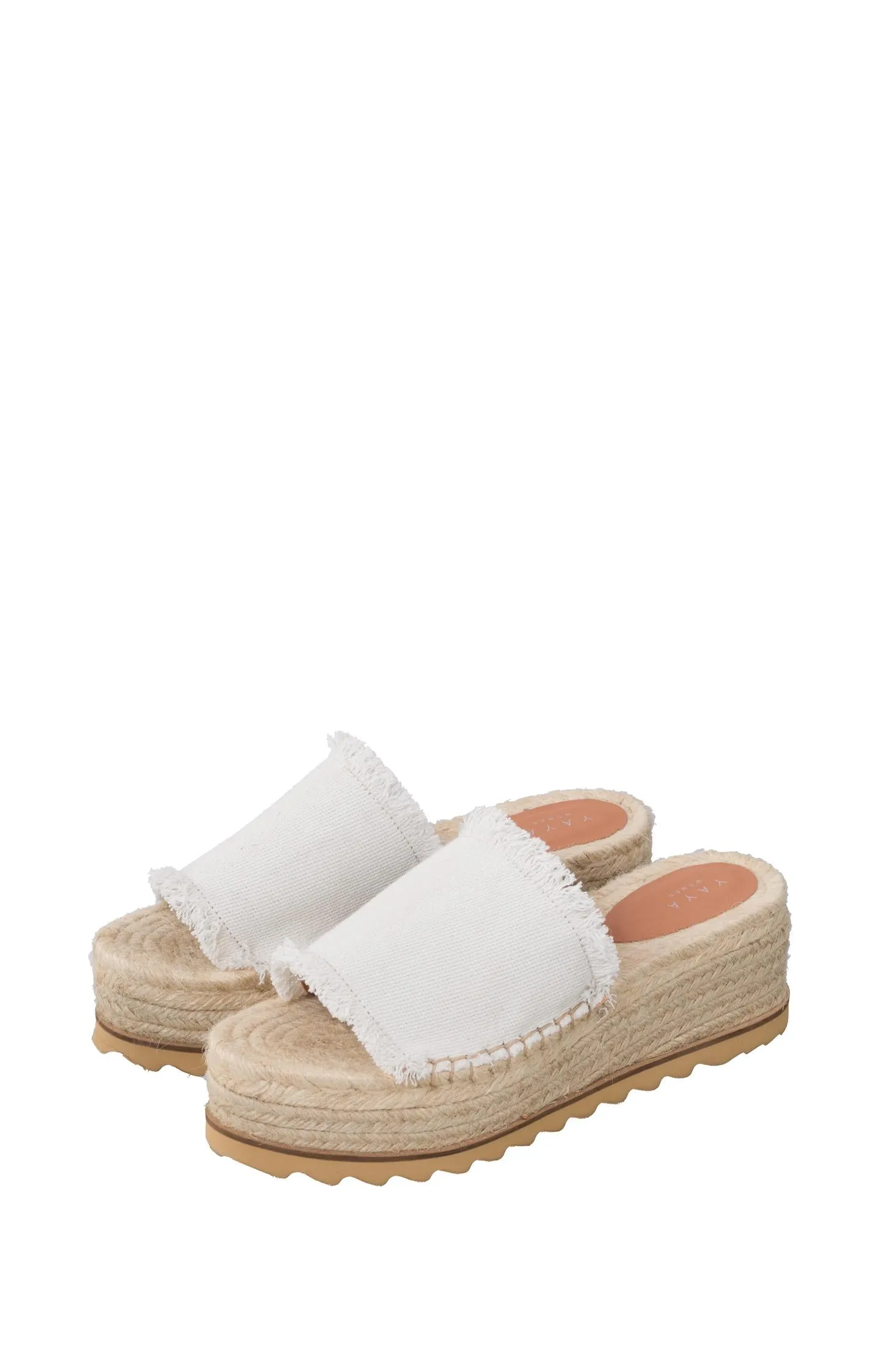 Espadrille wedge with frayed accents from cotton