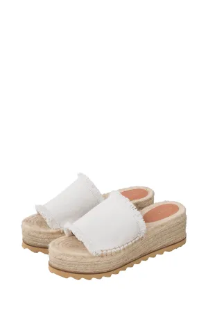Espadrille wedge with frayed accents from cotton