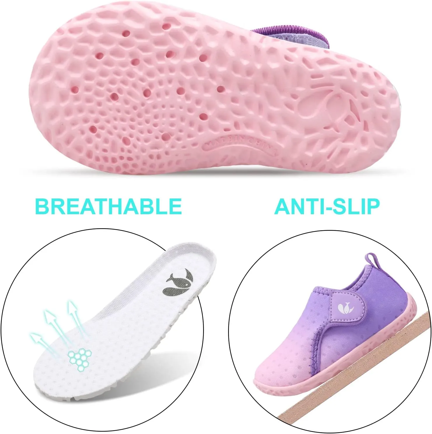 FEETCITY Boys Girls Water Shoes Kids Aqua Socks Quick Dry Barefoot for Beach Swimming Pool