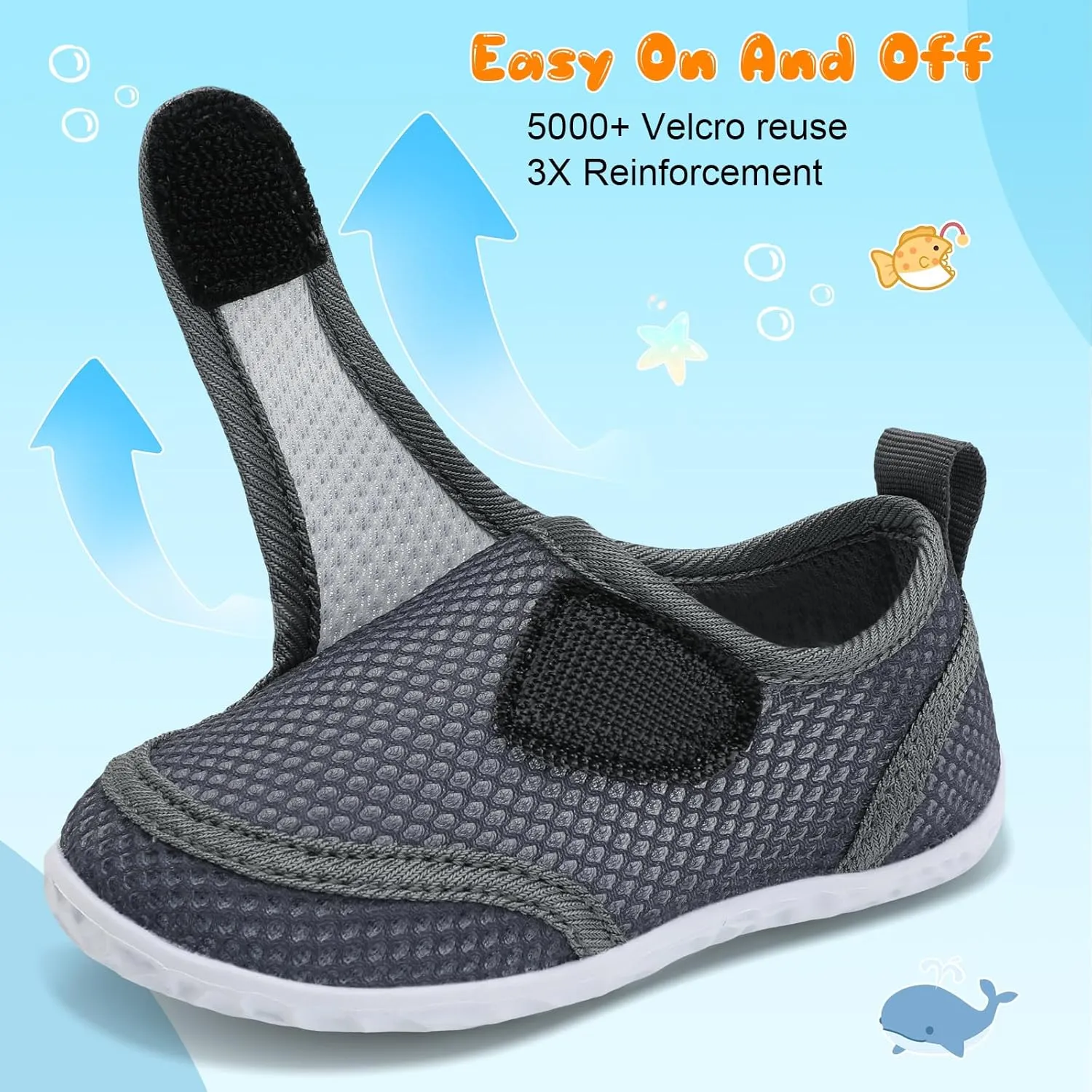 FEETCITY Toddler Water Shoes Boys Girls Swim Shoes Quick Dry Kids Aqua Socks Barefoot for Beach Swimming Pool