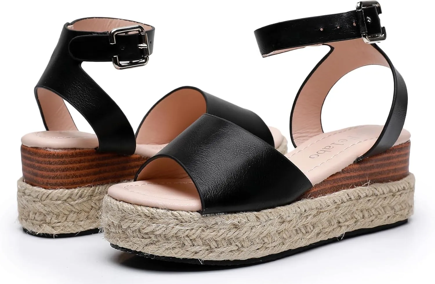 Felabo Girls' Flatform Espadrille Sandals – Open-Toe, Adjustable Ankle Strap, Casual Summer Shoes (Little Kid/Big Kid)