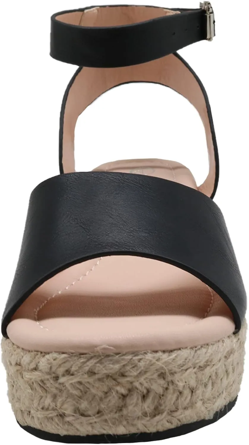 Felabo Girls' Flatform Espadrille Sandals – Open-Toe, Adjustable Ankle Strap, Casual Summer Shoes (Little Kid/Big Kid)