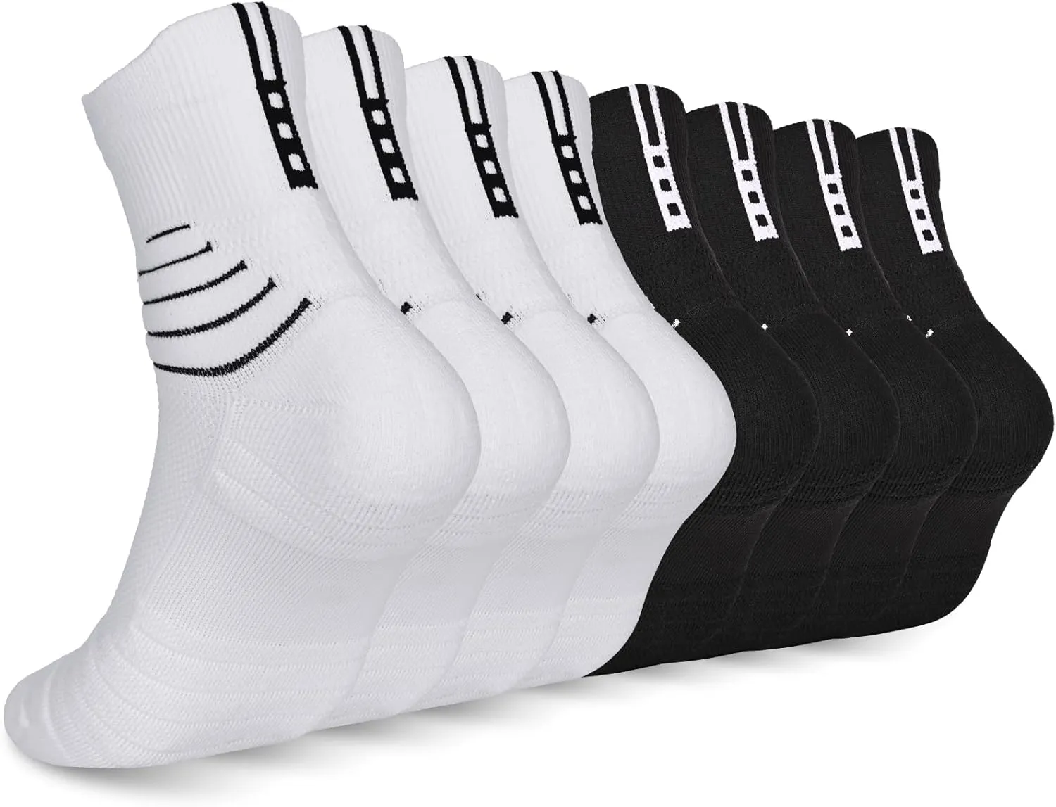 Finerview Elite Basketball Socks 4/8 Pairs, Cushion Performance Crew Athletic Socks for Adult & Youth