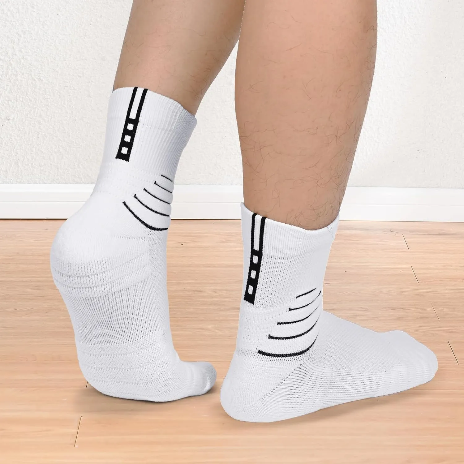 Finerview Elite Basketball Socks 4/8 Pairs, Cushion Performance Crew Athletic Socks for Adult & Youth