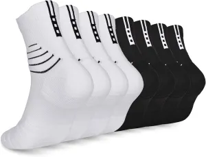 Finerview Elite Basketball Socks 4/8 Pairs, Cushion Performance Crew Athletic Socks for Adult & Youth