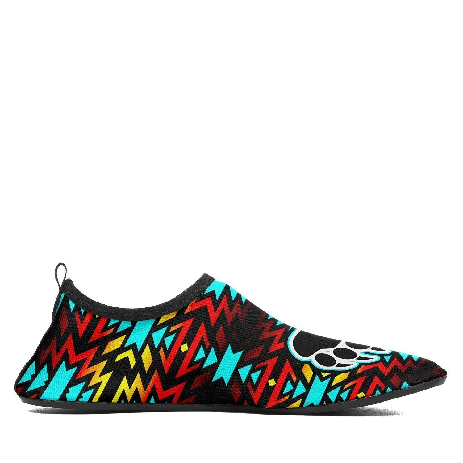 Fire Colors and Turquoise Bearpaw Kid's Sockamoccs