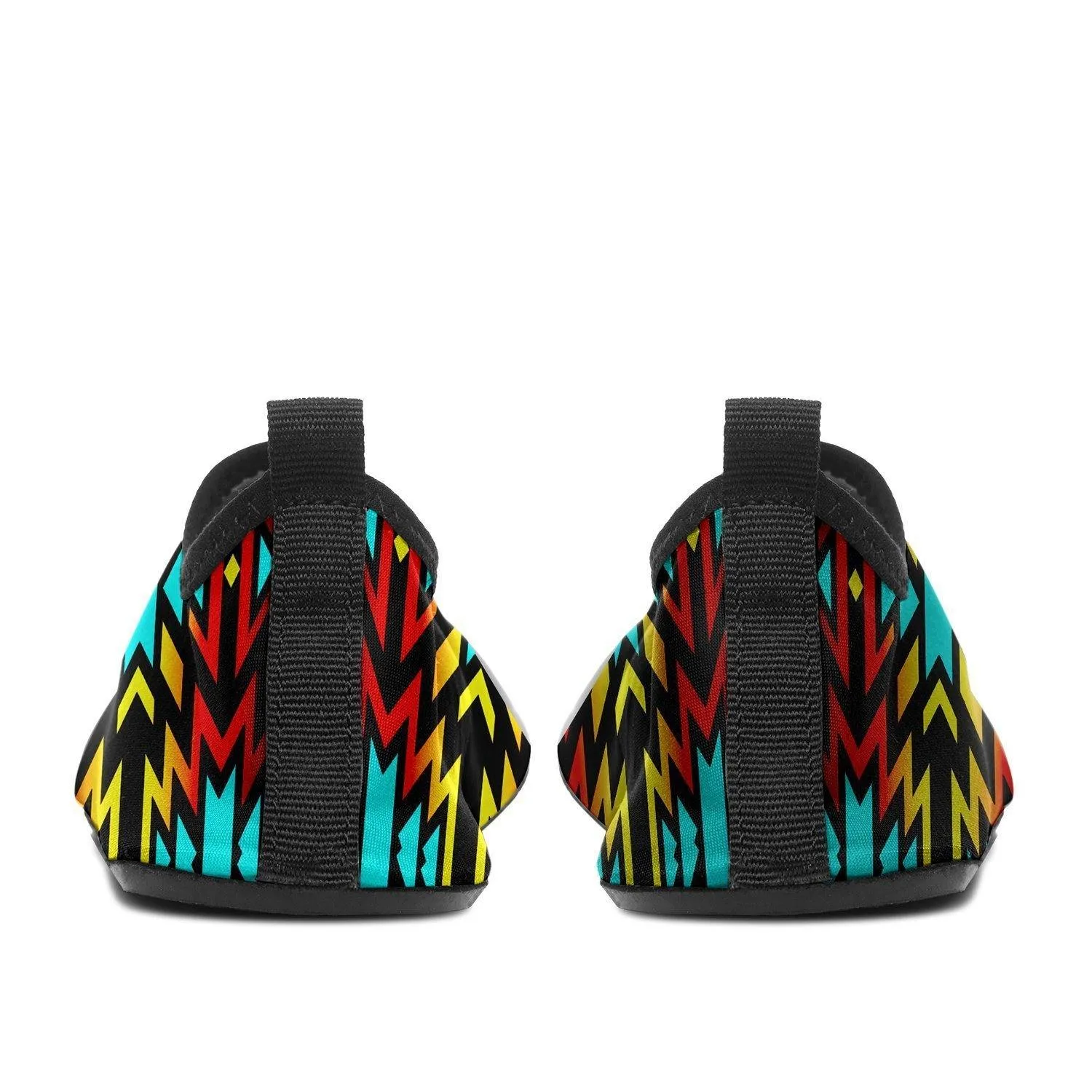 Fire Colors and Turquoise Bearpaw Kid's Sockamoccs