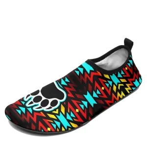 Fire Colors and Turquoise Bearpaw Kid's Sockamoccs