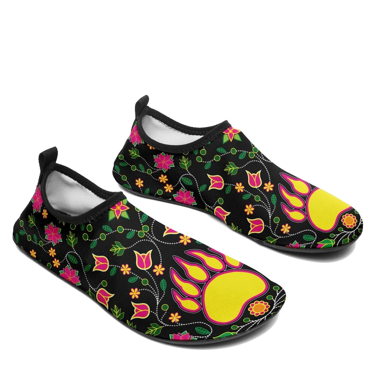 Floral Bearpaw Pink and Yellow Kid's Sockamoccs