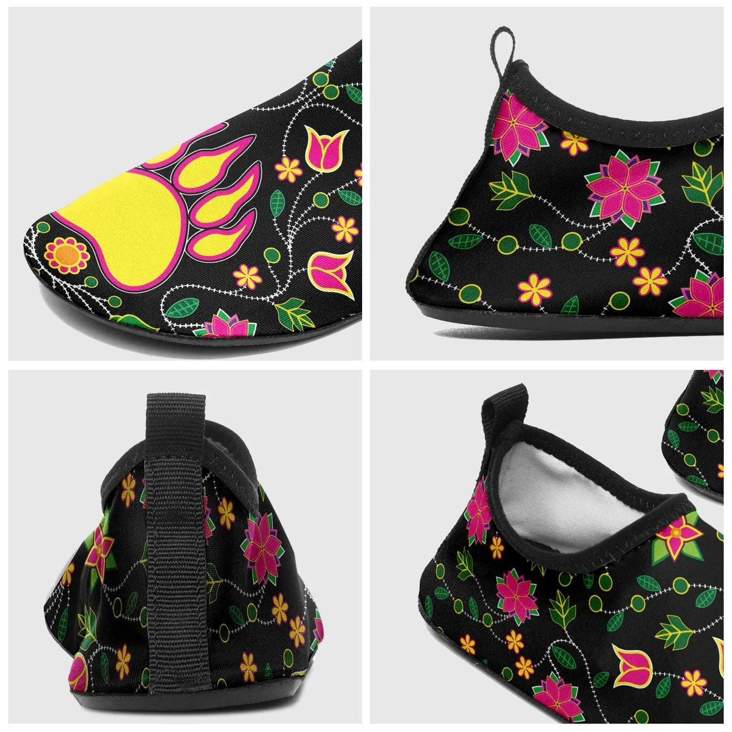 Floral Bearpaw Pink and Yellow Kid's Sockamoccs