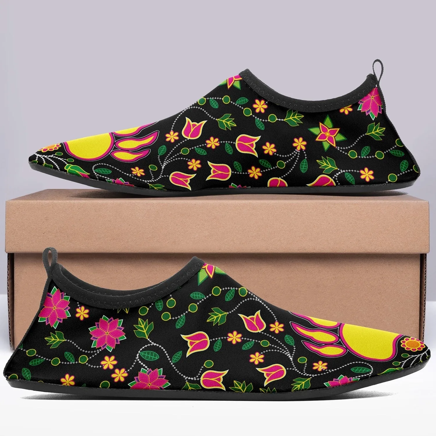 Floral Bearpaw Pink and Yellow Kid's Sockamoccs