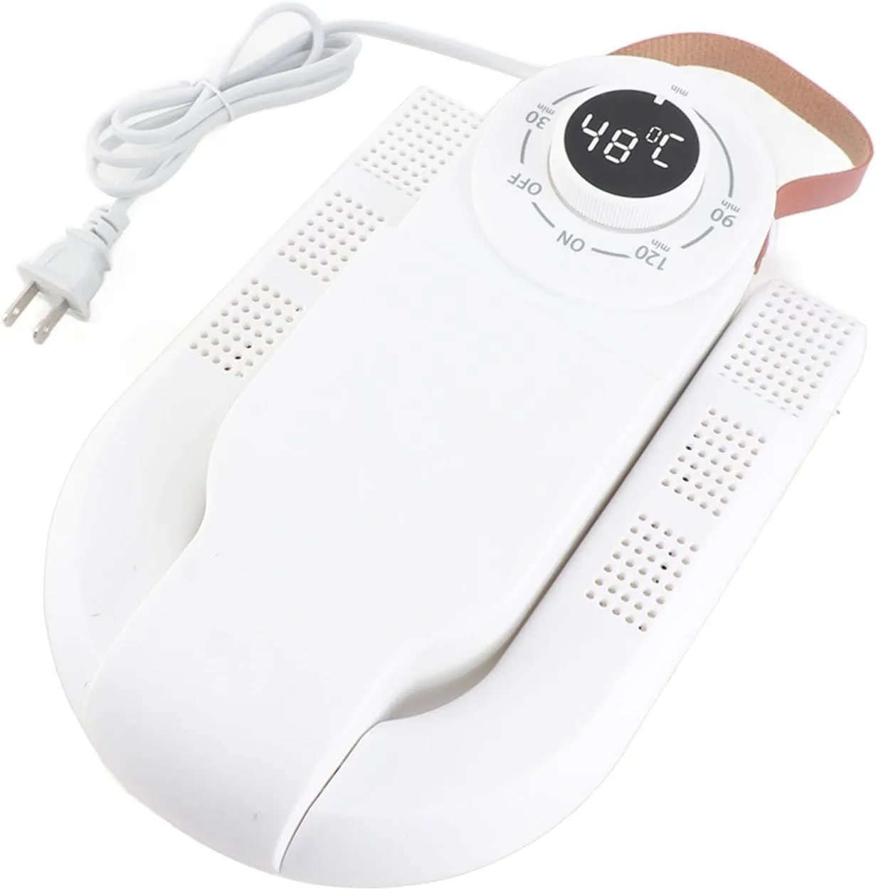 Foot Dryer, ABS Deodorizing Constant Temperature Smart Timer Shoe Warmer White Quiet for Home (US Plug 110V)