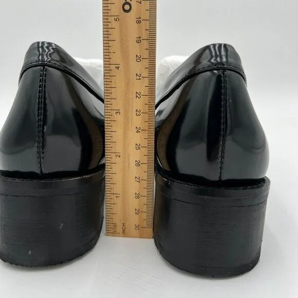 FOWT Black Dressy Comfortable Low Heels Loafers Square Toe Office Shoes