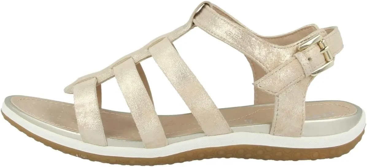 Geox Women's D Sandal Vega A Wedge Heels Open Toe Sandal