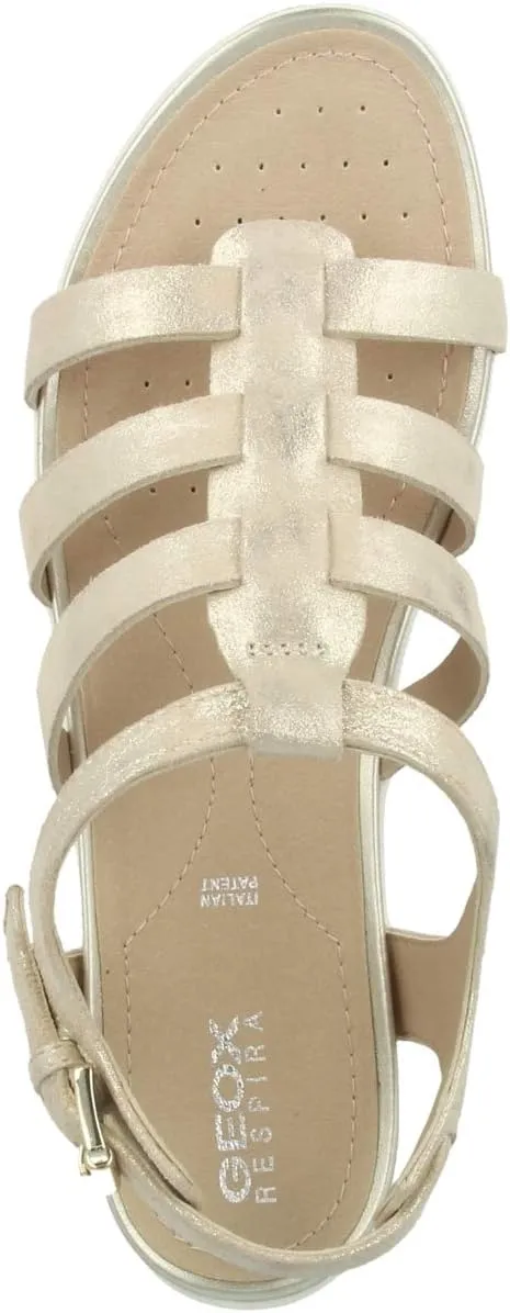 Geox Women's D Sandal Vega A Wedge Heels Open Toe Sandal