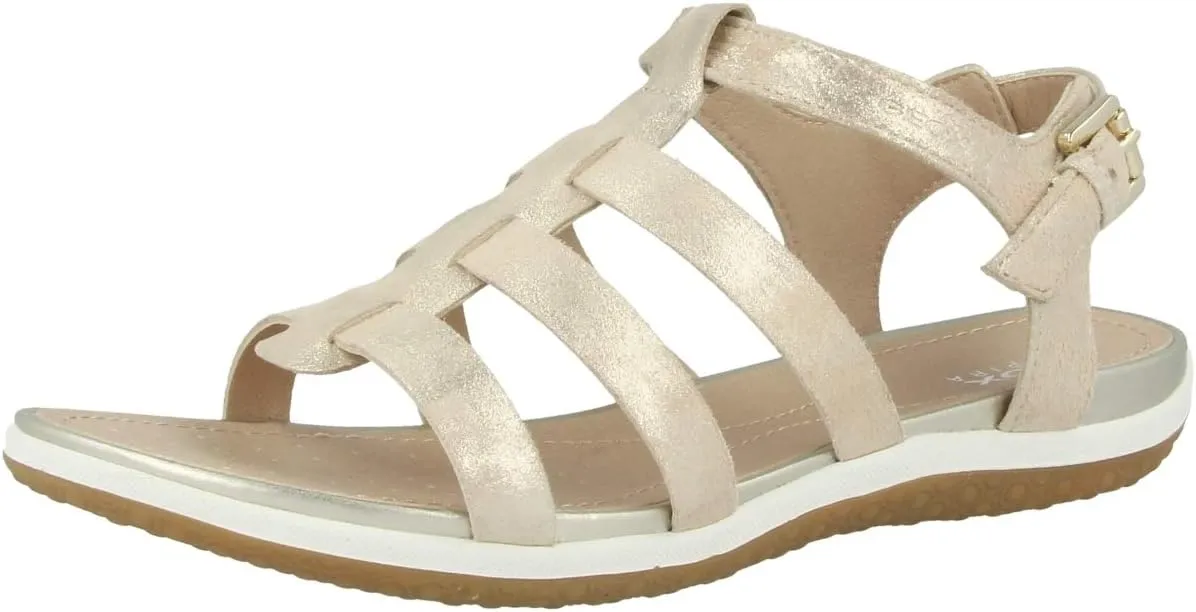 Geox Women's D Sandal Vega A Wedge Heels Open Toe Sandal