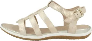 Geox Women's D Sandal Vega A Wedge Heels Open Toe Sandal
