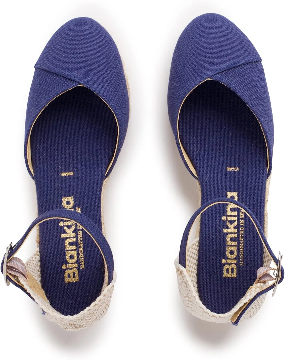 Girona Authentic Spanish Espadrille Wedge Sandals for Women - Sustainable, Eco Friendly, Vegan Shoes. Classic Style, Organic Cotton Canvas Upper, Comfy Insole, Jute Midsole, Rubber Sole. Made in Spain