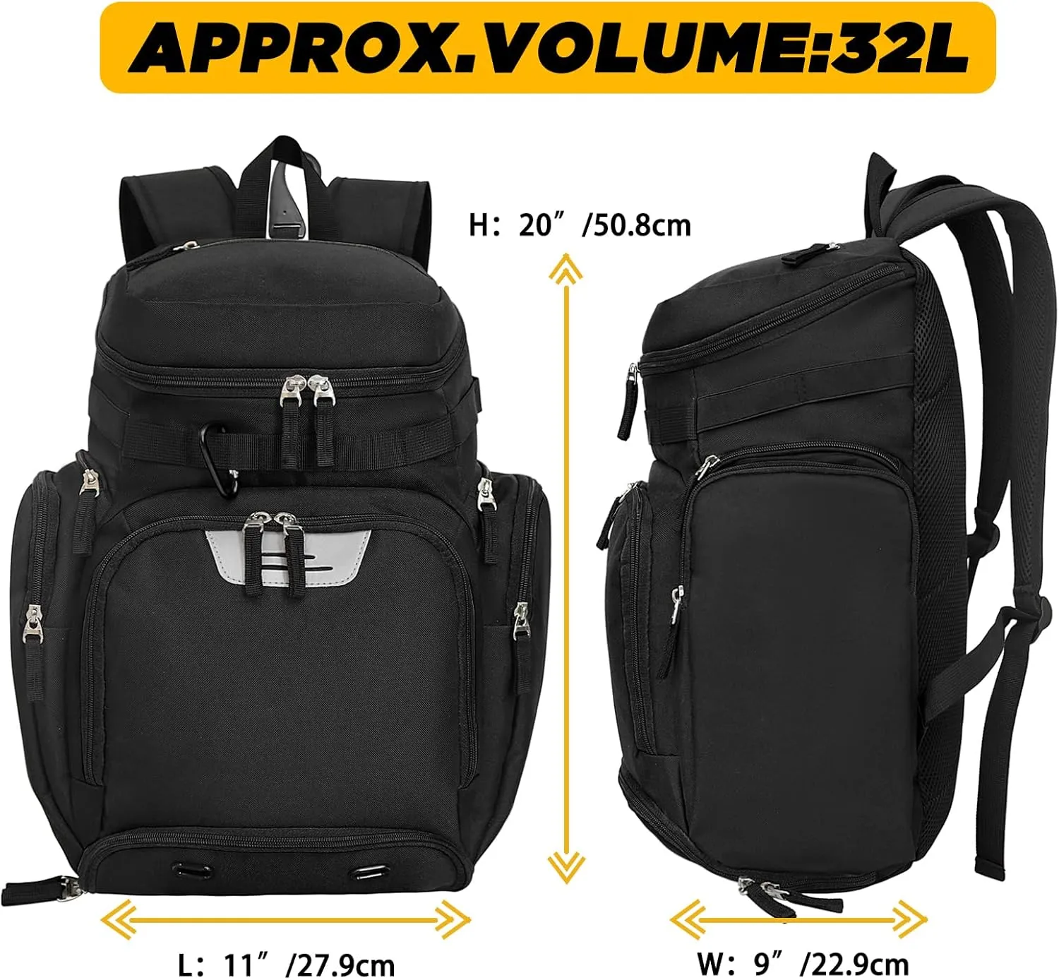 Goloni Basketball Backpack,Large Sports Bag with Ball Compartment & Shoe Compartment for Basketball, Soccer, Volleyball,Gym