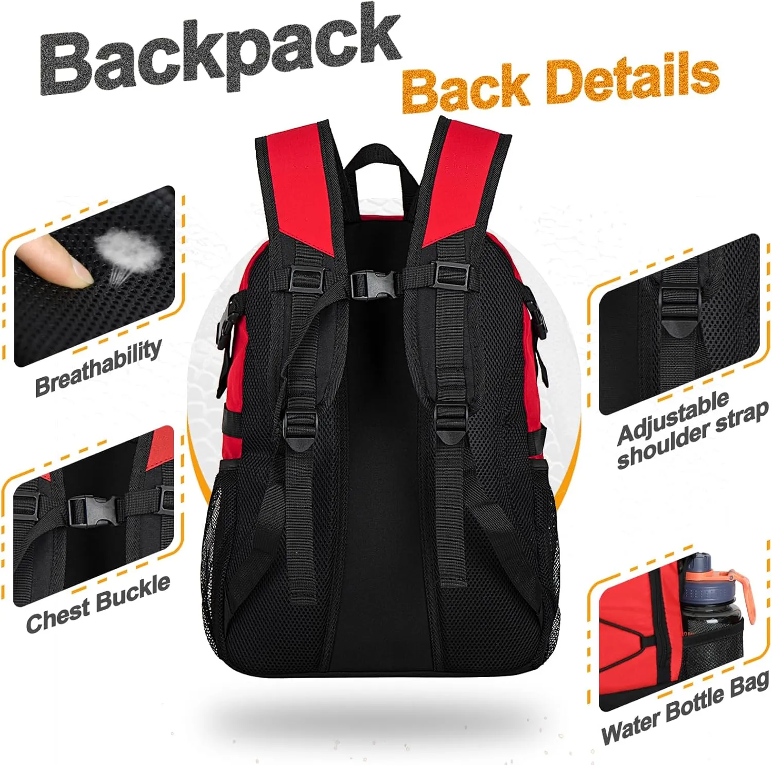 Goloni Soccer Backpack,Basketball Backpack with Ball Compartment & Shoe Compartment,Backpack for Basketball,Soccer