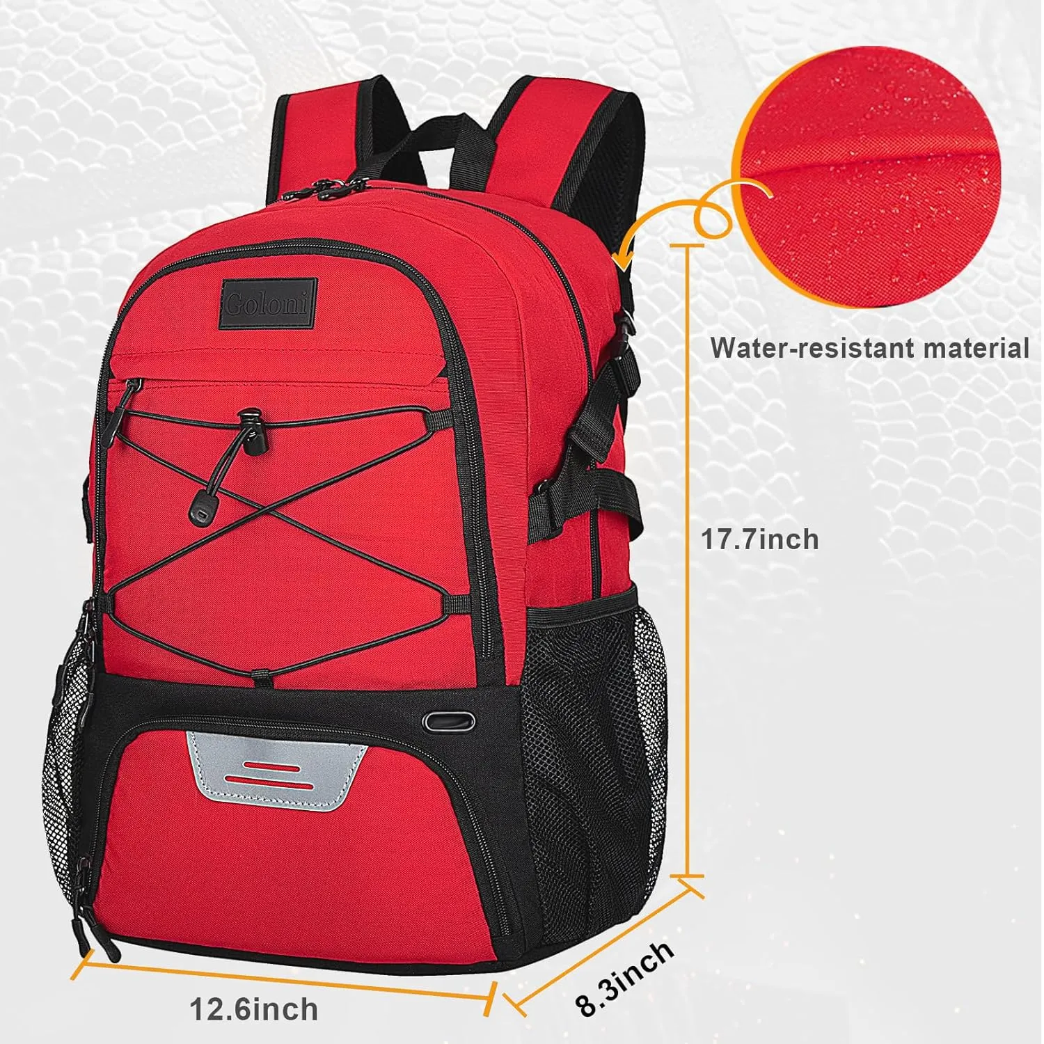 Goloni Soccer Backpack,Basketball Backpack with Ball Compartment & Shoe Compartment,Backpack for Basketball,Soccer