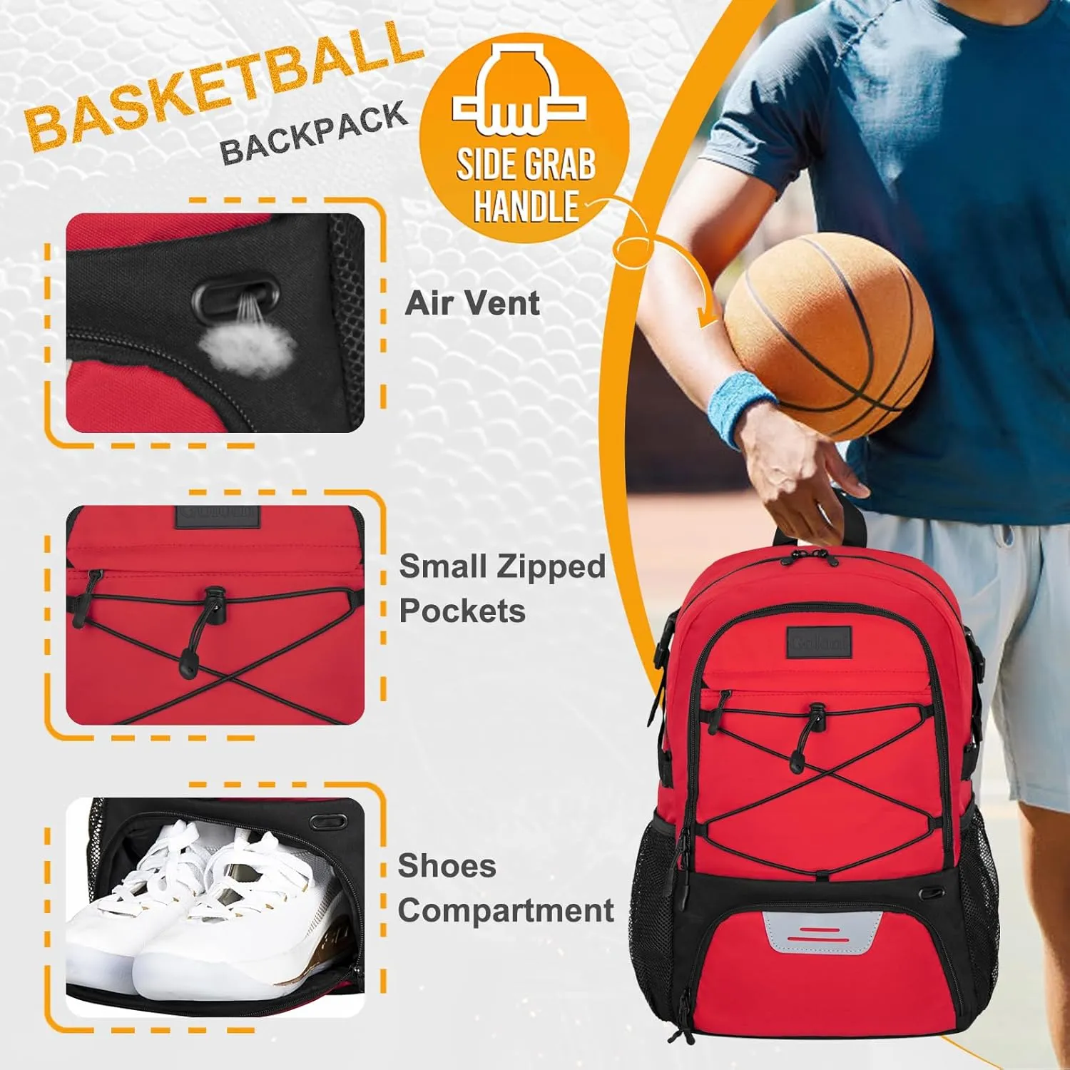 Goloni Soccer Backpack,Basketball Backpack with Ball Compartment & Shoe Compartment,Backpack for Basketball,Soccer