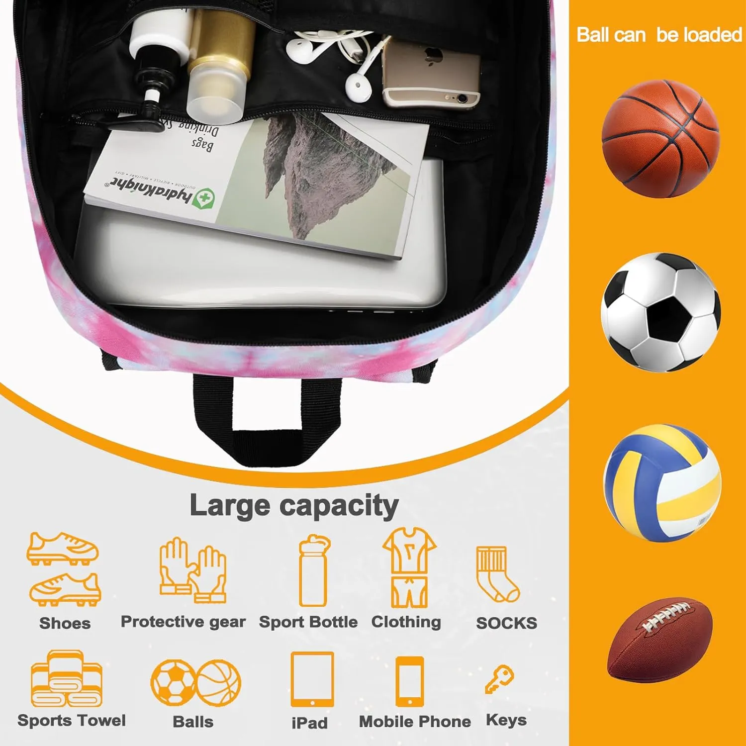 Goloni Soccer Backpack,Basketball Backpack with Ball Compartment & Shoe Compartment,Backpack for Basketball,Soccer