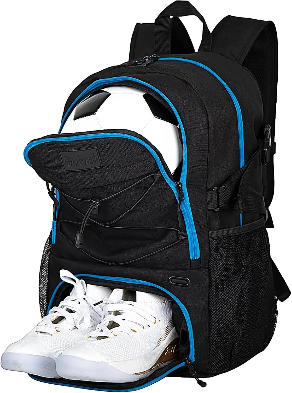 Goloni Soccer Backpack,Basketball Backpack with Ball Compartment & Shoe Compartment,Backpack for Basketball,Soccer
